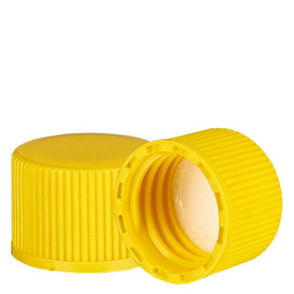 Tappo a vite giallo con inserto in PE Tappo a vite giallo con inserto in PE