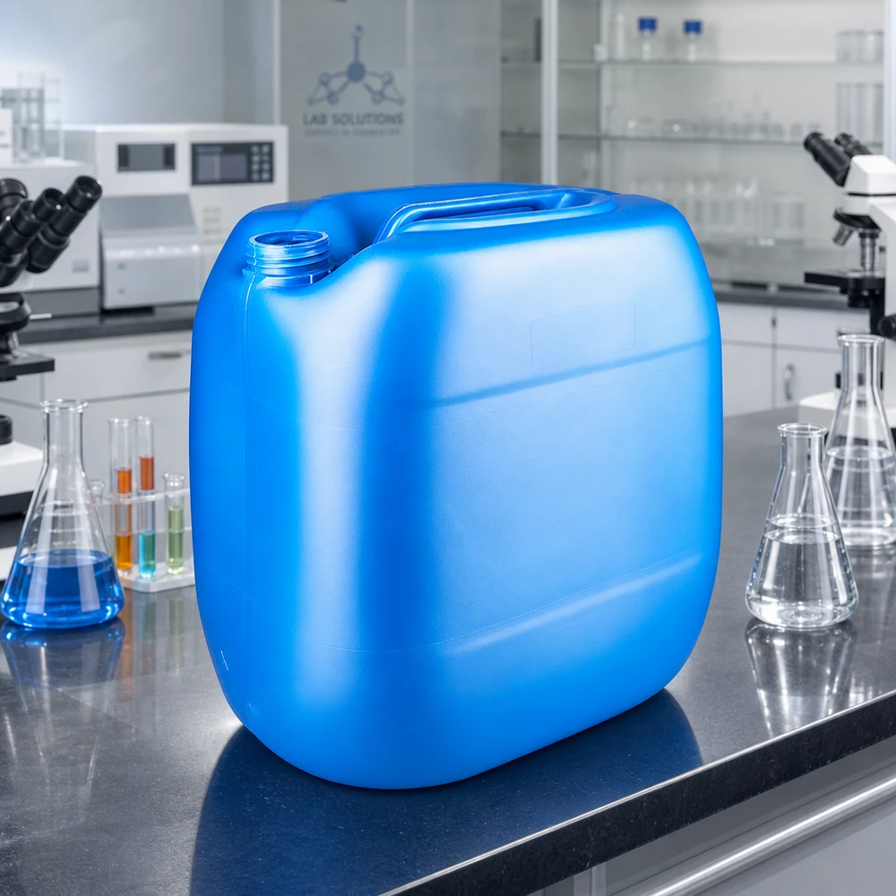 Kanister 30 Liter blau ohne Verschluss Stapelbarer blauer Kunststoffkanister 30 Liter ohne Kappe mit gerippter Griffmulde