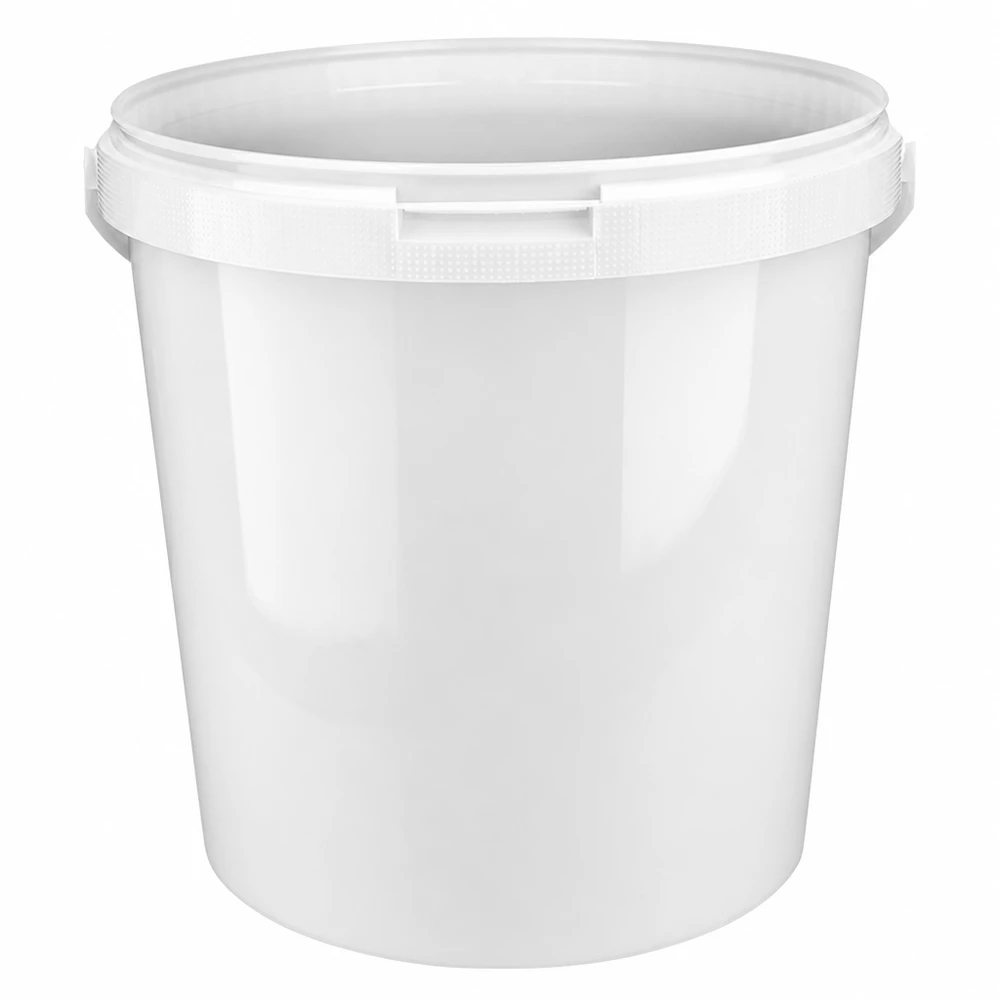 Eimer 10.7L aus weißem Kunststoff Polypropylen ohne Deckel Runder PP Eimer 10,7 Liter weiß offen stapelbar aus robustem Polypropylen