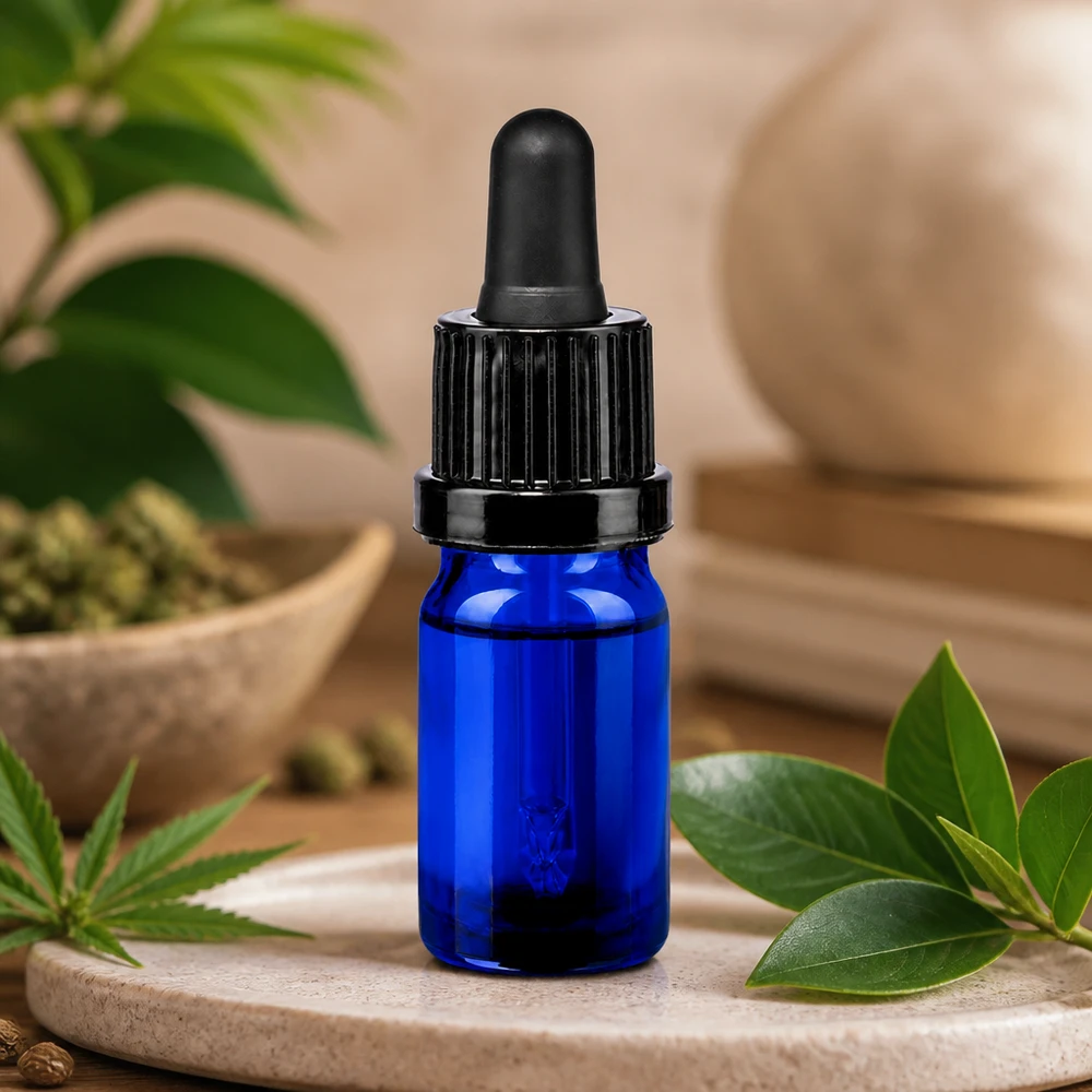 Bottiglia di dosaggio professionale da 5 ml blu con pipetta di precisione OV BlueLine UT18/5