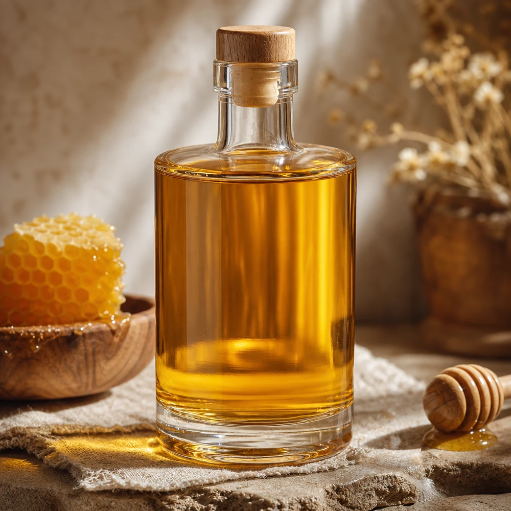 Bottiglia in vetro da 350 ml Galileo con tappo in sughero con impugnatura in legno UNiTWIST®