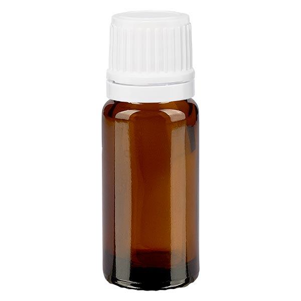 Bottiglia da farmacia marrone da 10ml. SV OV bianco/11mm ApoGlas Bottiglia da farmacia marrone da 10ml. SV OV bianco/11mm ApoGlas