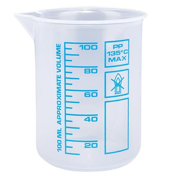 Misurino da 100 ml (tazza Griffin) PP, antistatico Misurino da 100 ml (tazza Griffin) PP, antistatico