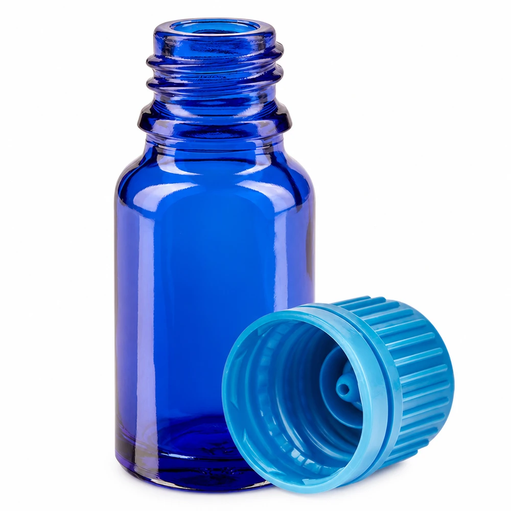 10ml Flasche 11mm Schraubverschluss blau Originalitätsverschluss BlueLine UT18/10 UV-Schutz Glasflasche 10ml in Blau schützt lichtempfindliche Inhaltsstoffe optimal