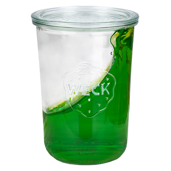 18er Set Weck Gläser 850ml, 3/4L Sturzgläser mit 18 Glasdeck