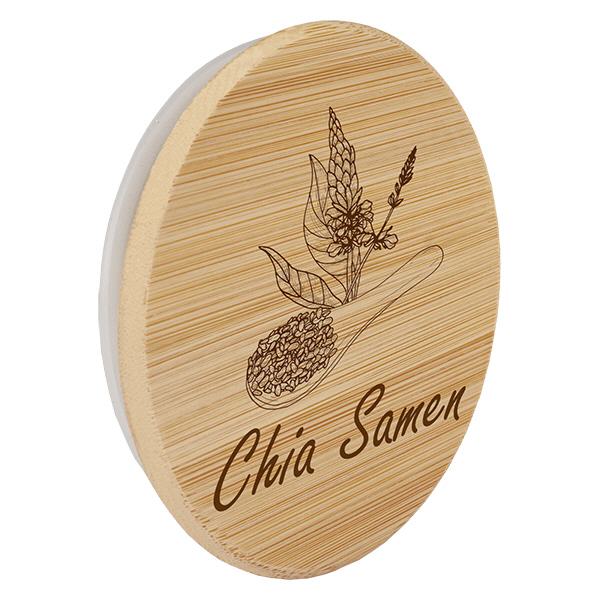 Holzdeckel "Chia Samen" für WECK RR100