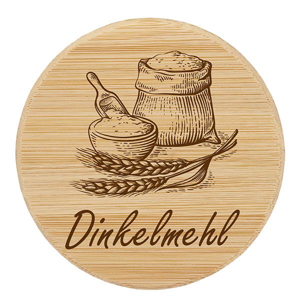 Holzdeckel "Dinkelmehl" für WECK RR100