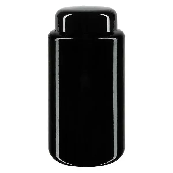 Boîte à col large verre violet 200ml, avec couvercle noir