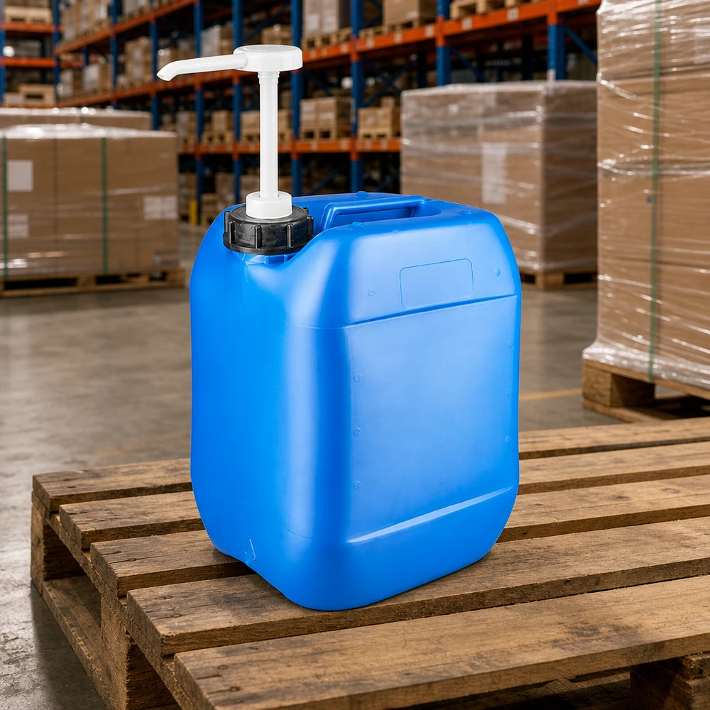 Lebensmittelechter blauer Kanister 10 Liter mit Pumpe zur hygienischen Entnahme