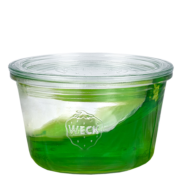 Set di 12 vasi Weck da 370 ml con 12 coperchi in vetro Set di 12 vasi Weck da 370 ml con 12 coperchi in vetro