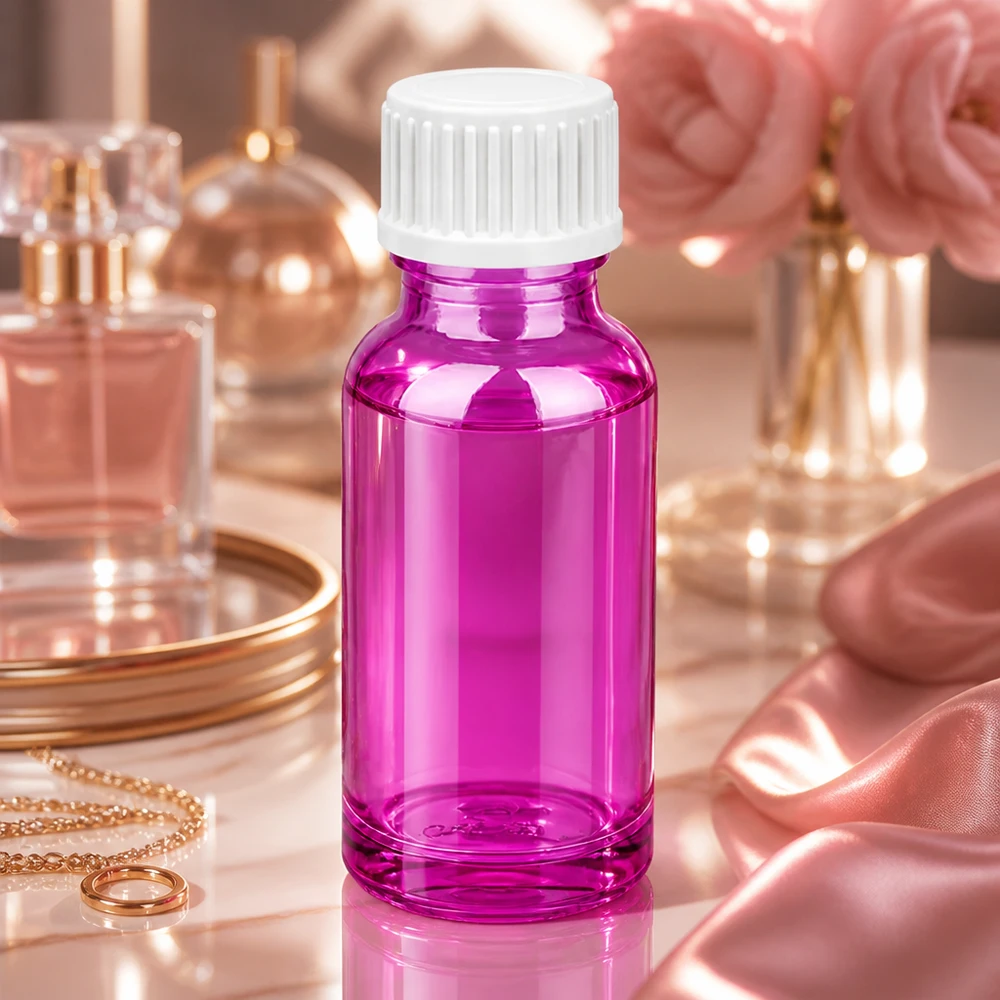 20ml (Globuli)Flasche 3mm Giessring weiß Standard PurpleLine.UT18/20 Premium 20ml Violett-Glasflasche mit matter Verschlusskappe für Laborqualität