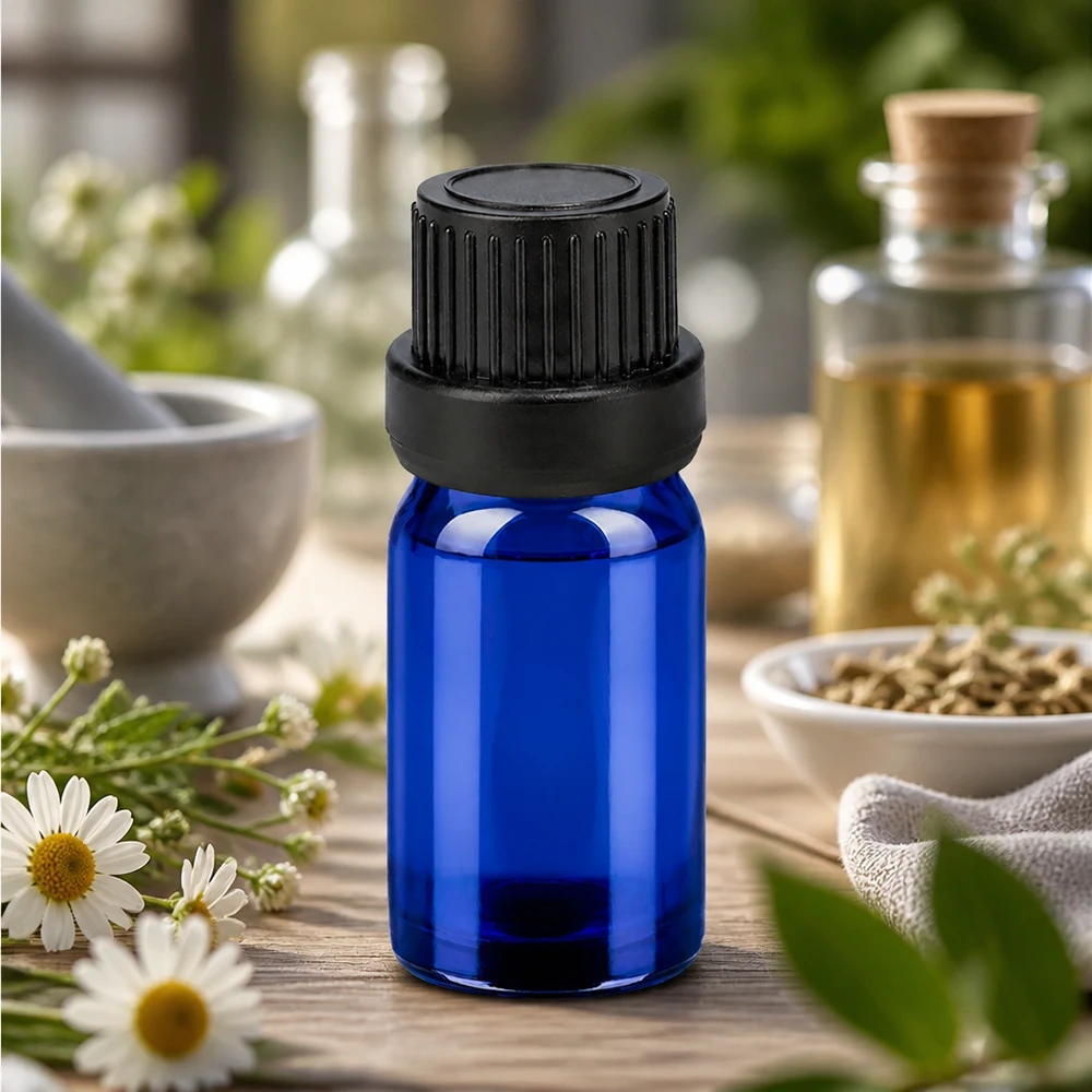 5ml Flasche 11mm Schraubverschluss schwarz Originalitätsverschluss BlueLine UT18/5 Vielseitige 5ml BlueLine Flasche UT18/5 für DIY-Kosmetik Parfums und Essenzen