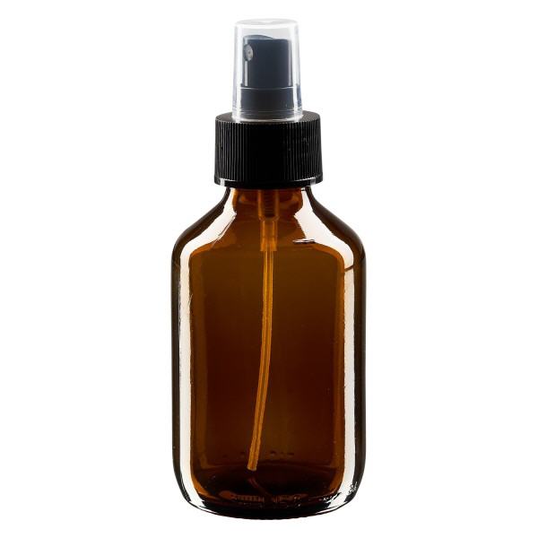 150ml Medizinflasche braun, Pumpzerstäuber schwarz ApoGlas
