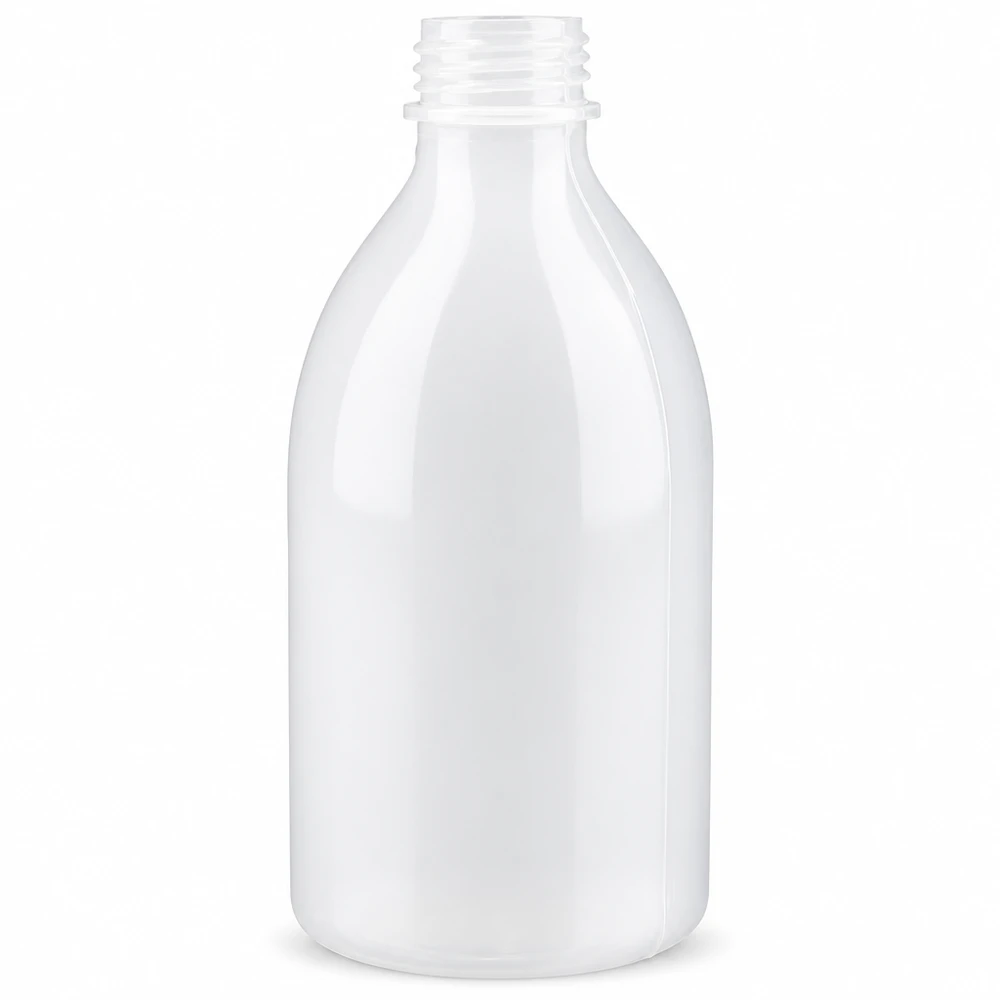 250ml Laborflasche Enghals ohne Verschluss Weiße Kunststoff-Laborflasche 250ml mit Enghals und Schraubgewinde ohne Deckel