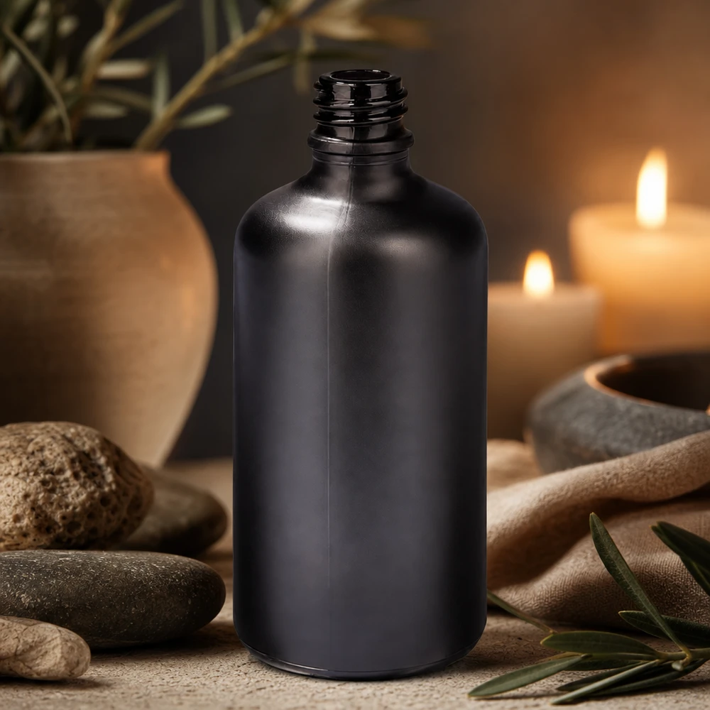 Flacone per farmacia da 100 ml BlackLine UT18/100 UNiTWIST Flacone per farmacisti da 100 ml BlackLine UT18/100 UNiTWIST nella classica forma da farmacista per il settore professionale