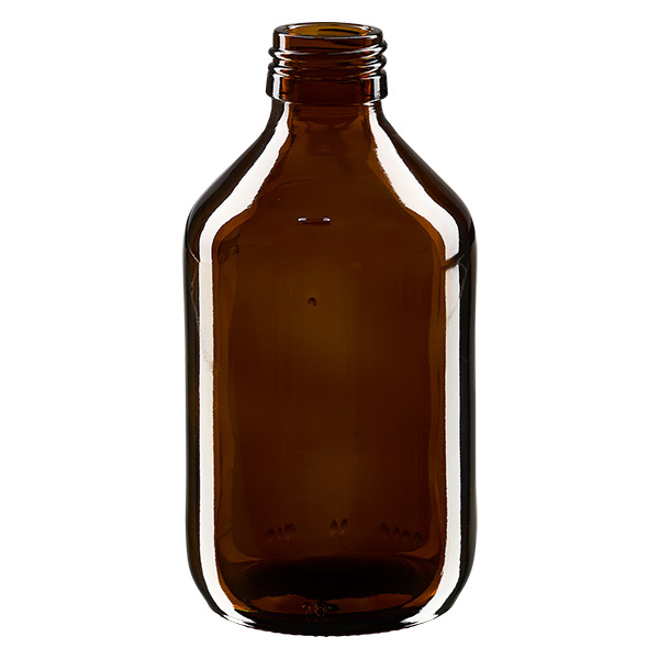 Flacone per medicinali da 250ml marrone, senza tappo PP28 ApoGlas Flacone per medicinali da 250ml marrone, senza tappo PP28 ApoGlas