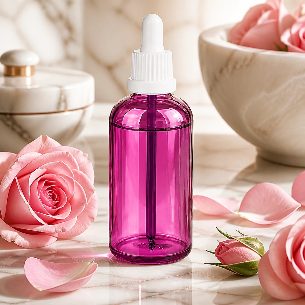 100ml Pipettenflasche weiss Originalität Schraubverschlusserschluss PurpleLine UT18/100 Violette Pipettenflasche 100ml Füllmenge mit weißer Kappe für Aromatherapie-Öle