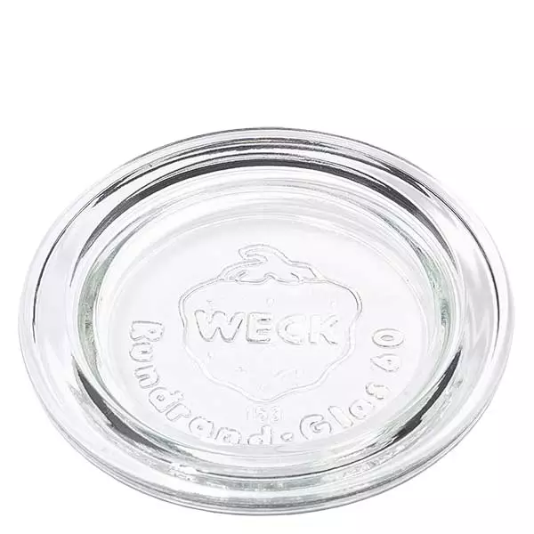 WECK Glasdeckel RR60 rund transparent mit geprägtem Logo für Einmachgläser und Weckgläser
