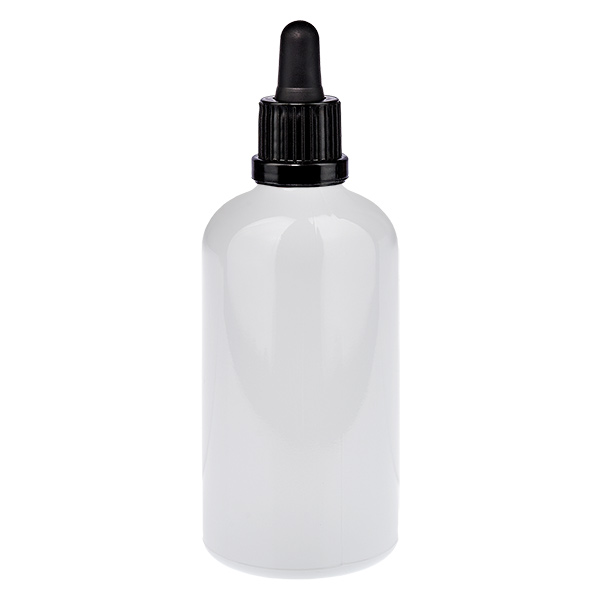 Flacone con pipetta da 100 ml nero Tappo antimanomissione WhiteLine UT18/100 Flacone con pipetta da 100 ml nero Tappo antimanomissione WhiteLine UT18/100