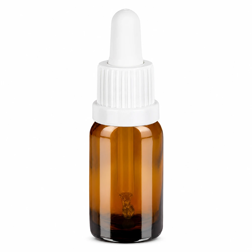10ml Pipettenflasche weiß Originalitätsverschluss BrownLine UT18/10 Handliche 10ml Dosierungsflasche mit Pipette ideal für Kosmetik Seren und ätherische Öle