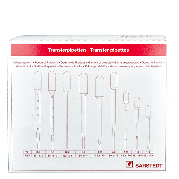 Pipetta di trasferimento, volume nominale: 3,5 ml, (LxL): 155 x 12,5 mm, Pipetta di trasferimento, volume nominale: 3,5 ml, (LxL): 155 x 12,5 mm,