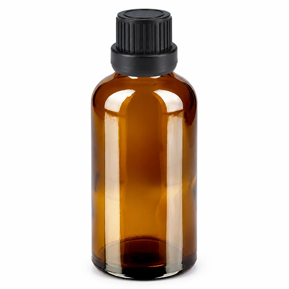 50ml Tropfflasche 2mm schwarz Originalitätsverschluss BrownLine UT18/50 Kompakte 50ml Braunglasflasche mit schwarzem Tropfer für mobile Anwendung