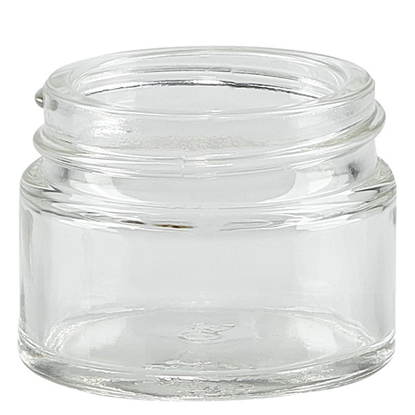 Vasetto per unguenti (vasetto di vetro) 15 ml trasparente, senza coperchio Vasetto per unguenti (vasetto di vetro) 15 ml trasparente, senza coperchio