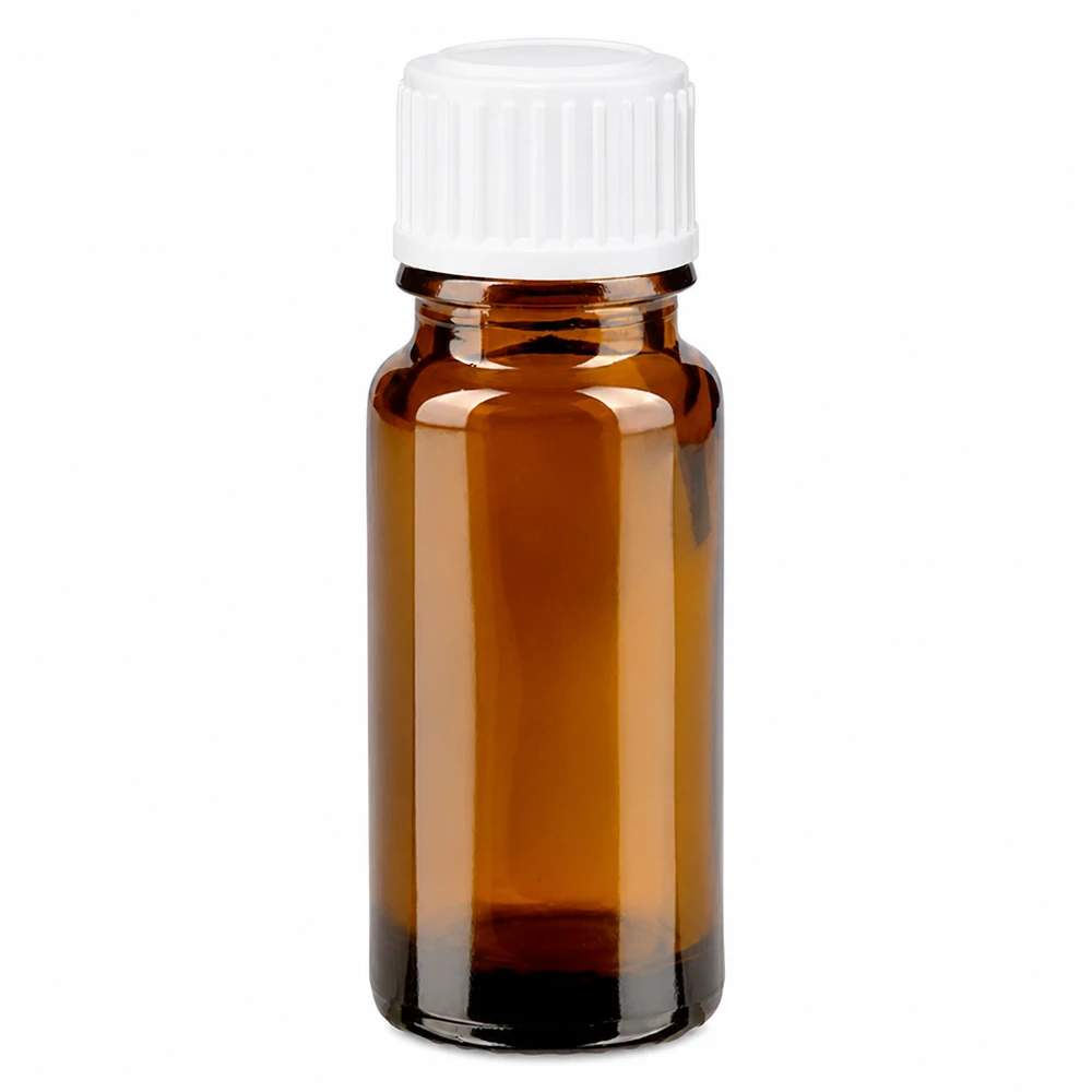 Apothekenflasche braun 10ml Schraubverschluss weiß Standard Pharmazeutische Braunglasflasche 10ml Standard Verschluss weiß für flüssige Arzneimittel