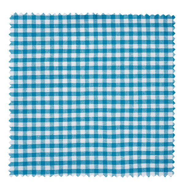 Centrino per gioielli in tessuto turchese quadrato da 15 cm Eckiges Stoff Schmuckdeckchen in türkis-weißem Karomuster 15cm für Einmachgläser und Marmeladengläser