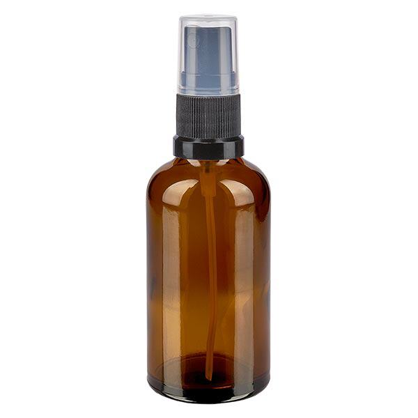 Flacone spray marrone da 50 ml. STD nero/trasparente ApoGlas Flacone spray marrone da 50 ml. STD nero/trasparente ApoGlas