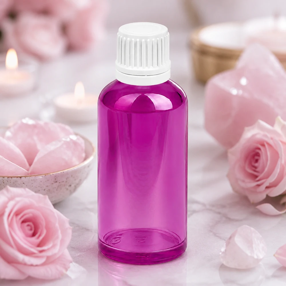 Flacone contagocce da 50ml 0,7mm bianco Originality tappo a vite PurpleLine UT18/50 Flacone contagocce medicale da 50 ml di colore viola con superficie sterile per applicazioni farmaceutiche