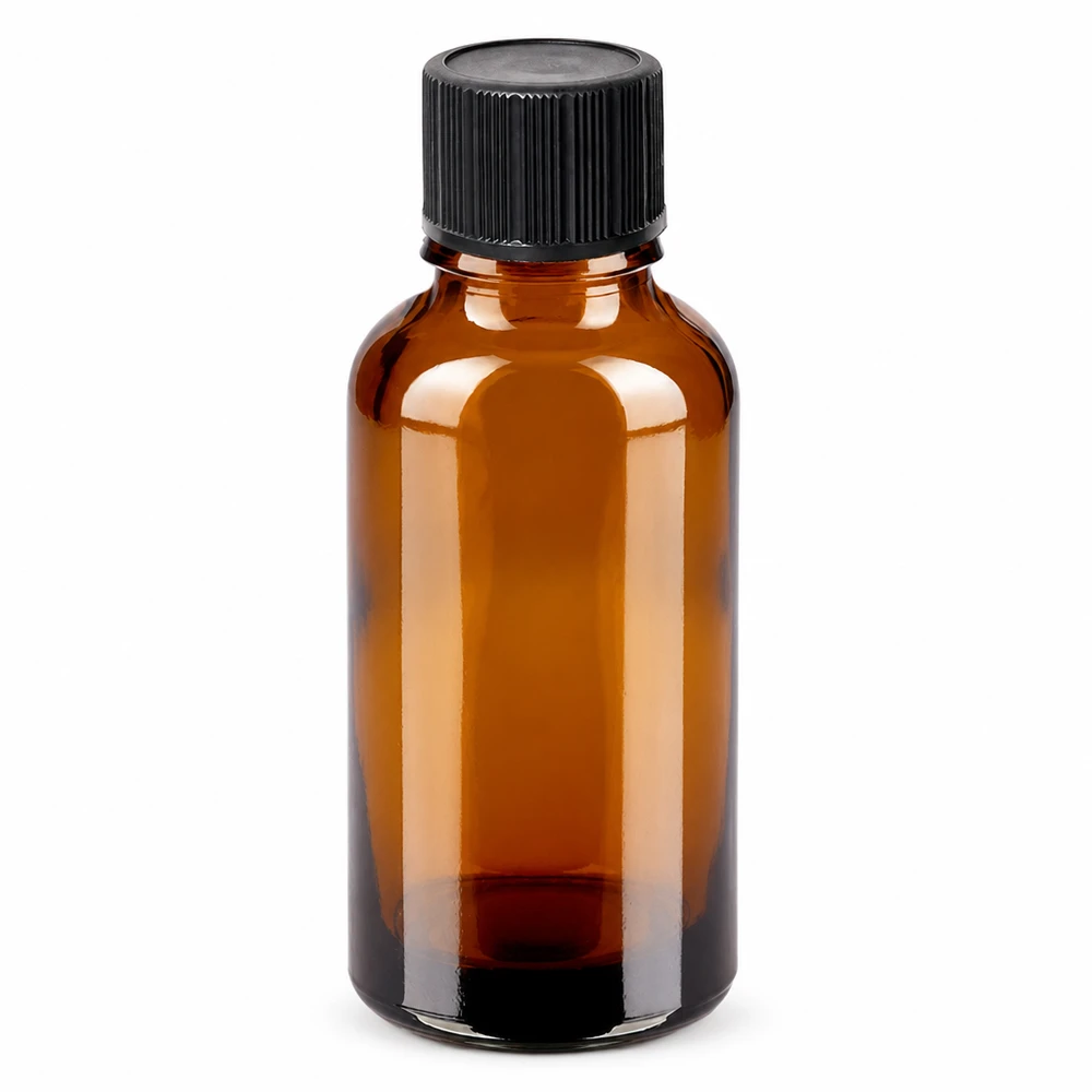 30ml Tropfflasche 1mm schwarz Standardverschluss BrownLine UT18/30 Lichtschützende 30ml Flasche aus braunem Glas für präzise Dosierung von Flüssigkeiten