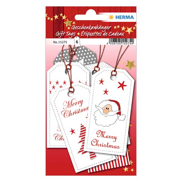 Ciondolo "XMAS" (6 pezzi) con glitter Ciondolo "XMAS" (6 pezzi) con glitter