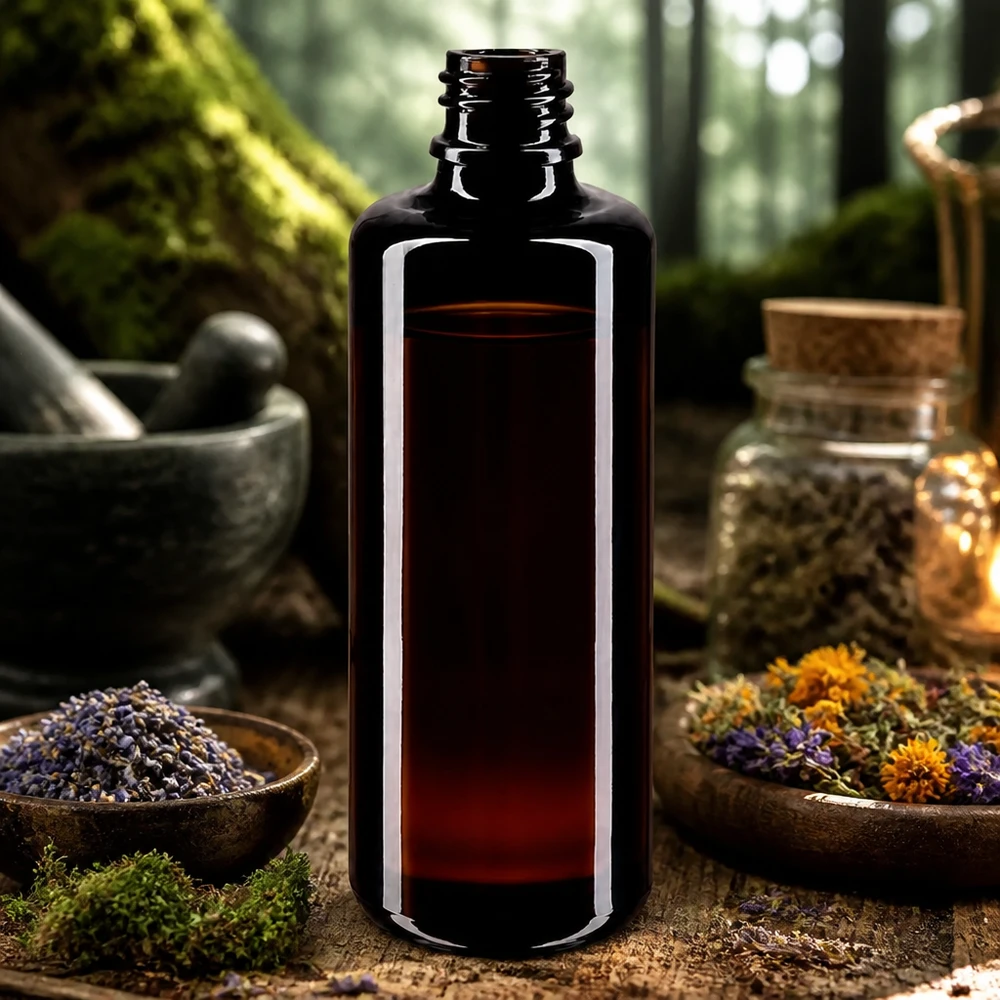 Violettglas Flasche 100ml DIN 18 (Mironglas) Edle Miron Tropfflasche Orion 100ml aus Violettglas für hochwertige Essenzen und Extrakte