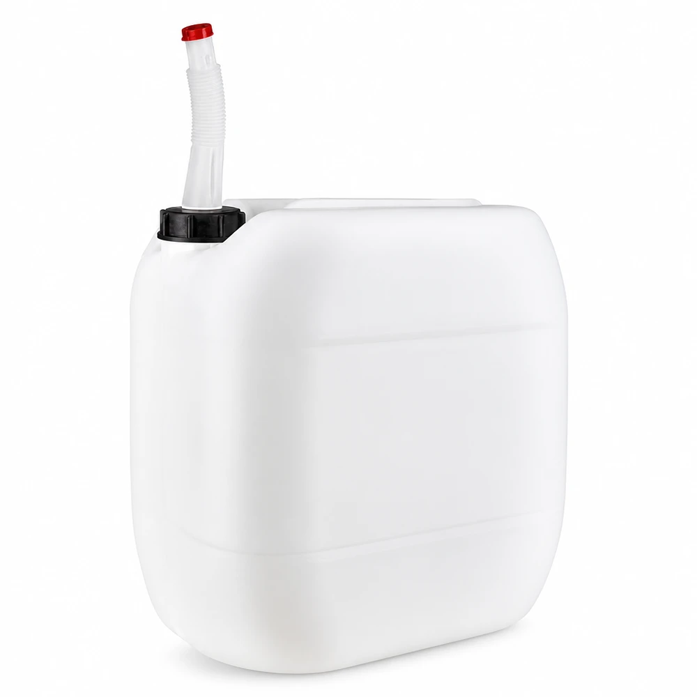 Stabiler weißer Kanister 30 Liter mit Auslaufrohr Flex für Camping und Outdoor