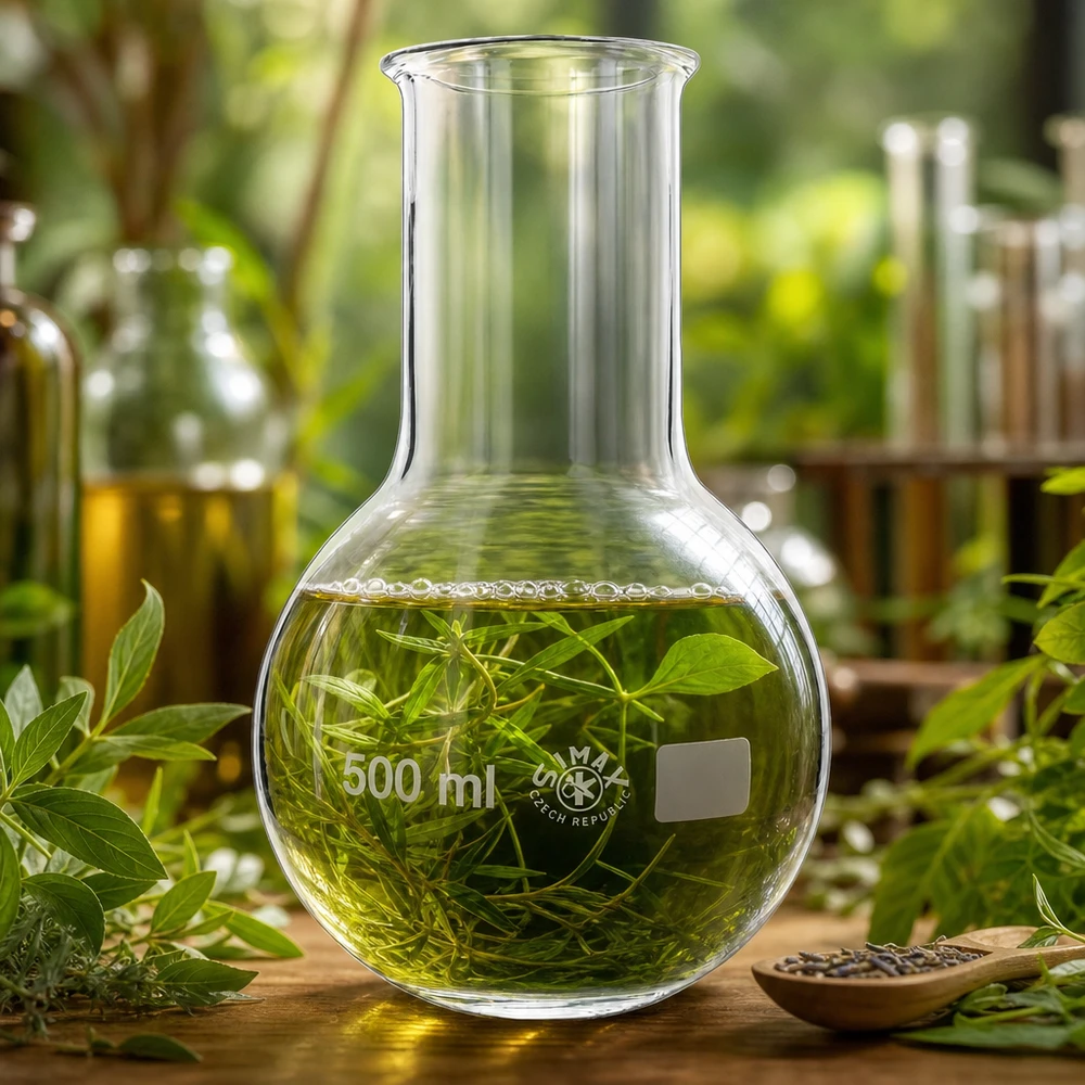 Beuta da 500 ml a collo largo Fiaschetta in vetro da 500 ml con supporto stabile per la conservazione sicura degli estratti di erbe