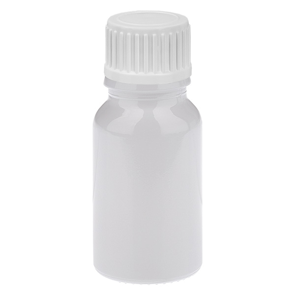 Flacone contagocce da 10 ml, tappo bianco standard da 0,9 mm WhiteLine UT18/10 Flacone contagocce da 10 ml, tappo bianco standard da 0,9 mm WhiteLine UT18/10