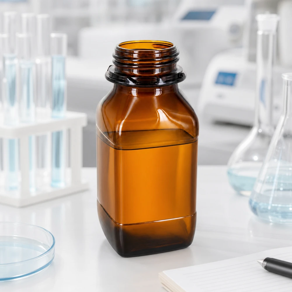 500ml Braunglas Flasche - Perfekt für Ihre wertvollen Flüssigkeiten Professionelle 500ml Chemikalienflasche mit Weithalsboden für industrielle Anwendungen