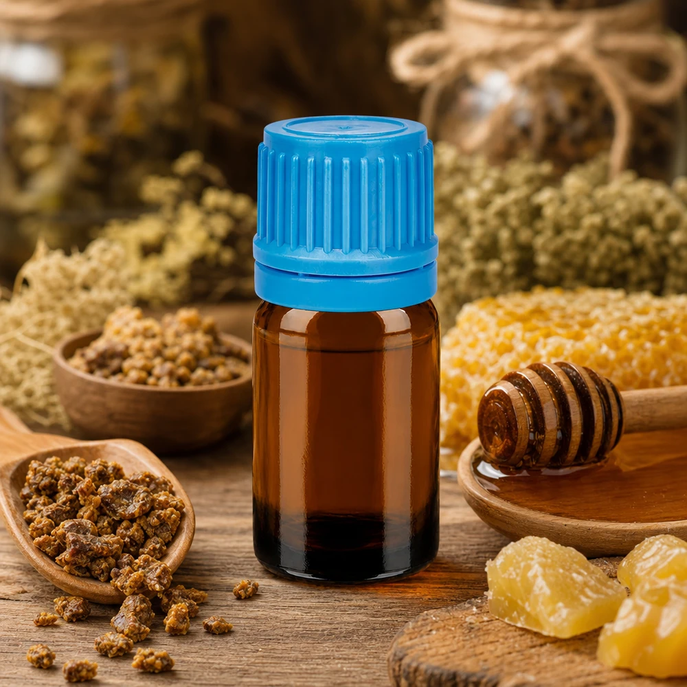 Flacon 5ml 11mm SV bleu OV BrownLine UT18/5 Flacon compact en verre brun de 5ml avec bouchon bleu parfait pour l'homéopathie et la naturopathie