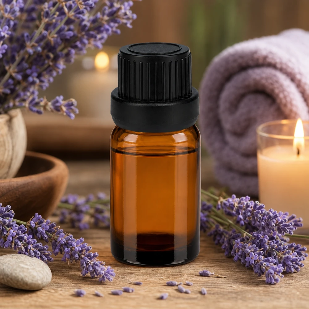 Flacone in vetro ambrato di alta qualità da 5 ml con protezione UV e tappo a vite nero per cosmetici naturali