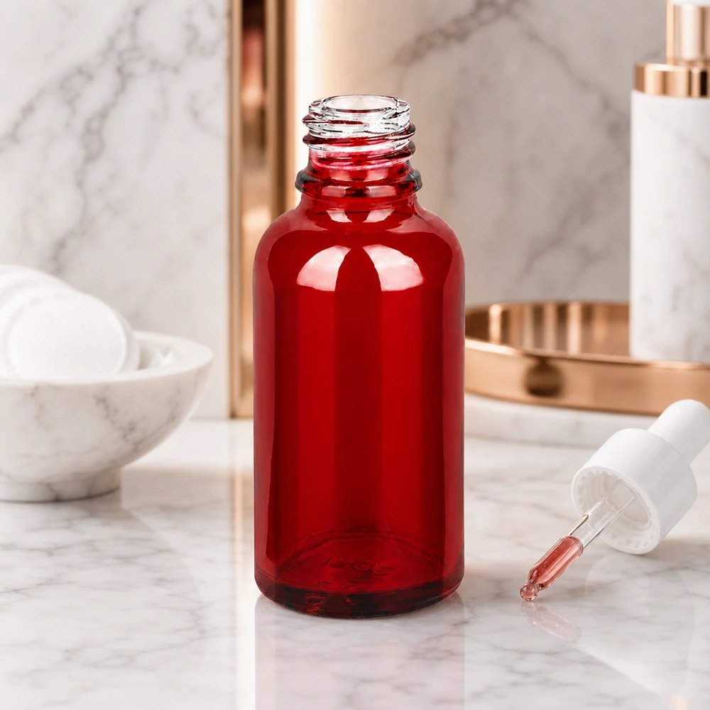 Flacone farmaceutico da 30 ml RedLine UT18/30 UNiTWIST Flacone in vetro da 30 ml RedLine UT18/30 UNiTWIST con pratico contagocce per preparazioni liquide