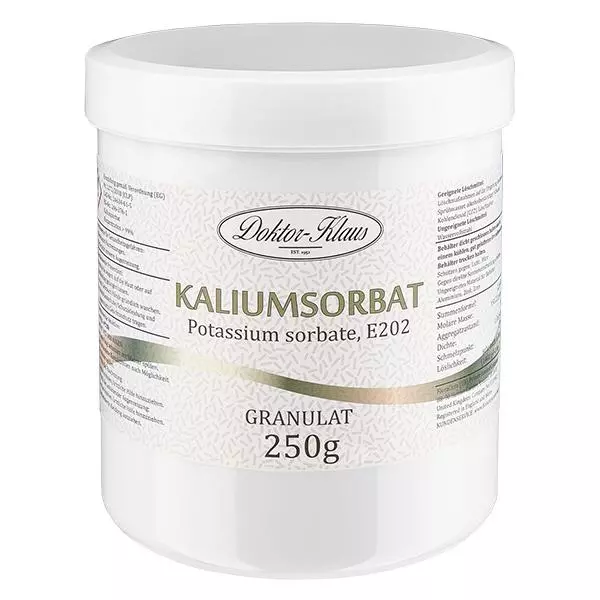 Kaliumsorbat (Potassium Sorbate) 250g Doktor-Klaus Kaliumsorbat (Potassium Sorbate) 250g Doktor-Klaus