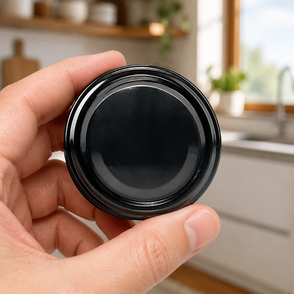 UNiTWIST Twist-Off Deckel 82mm schwarz glänzend BioSeal Dichtung von oben fotografiert