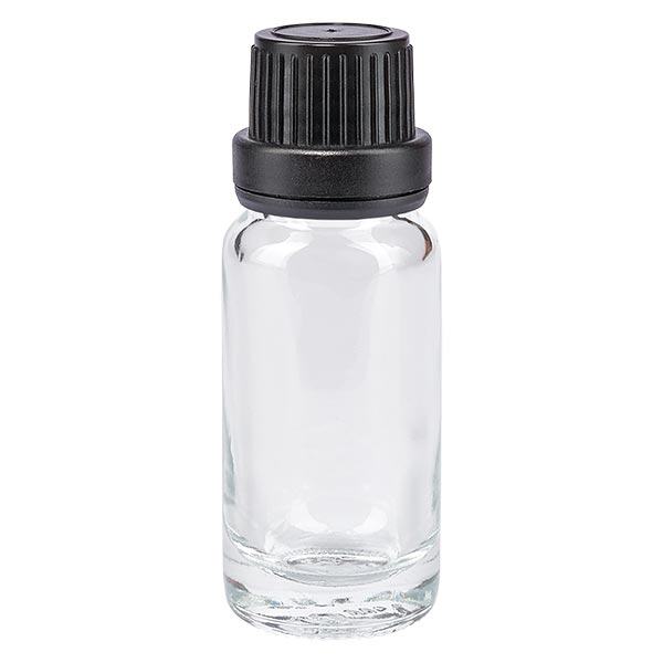 Flacone contagocce trasparente 10ml OV nero/2mm ApoGlas Flacone contagocce trasparente 10ml OV nero/2mm ApoGlas