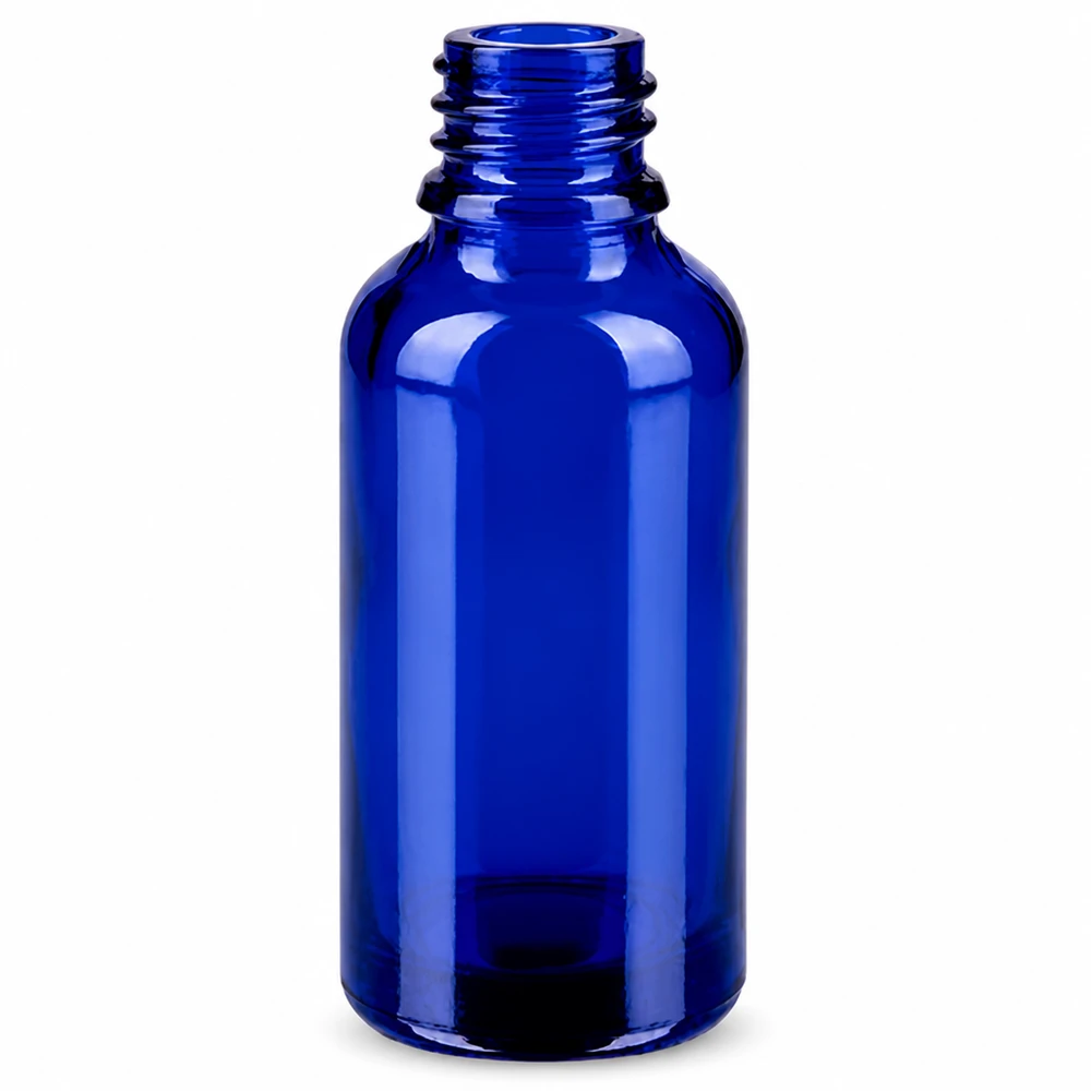 Flacone roller blu cobalto da 30 ml in vetro serie BlueLine per cosmetici professionali