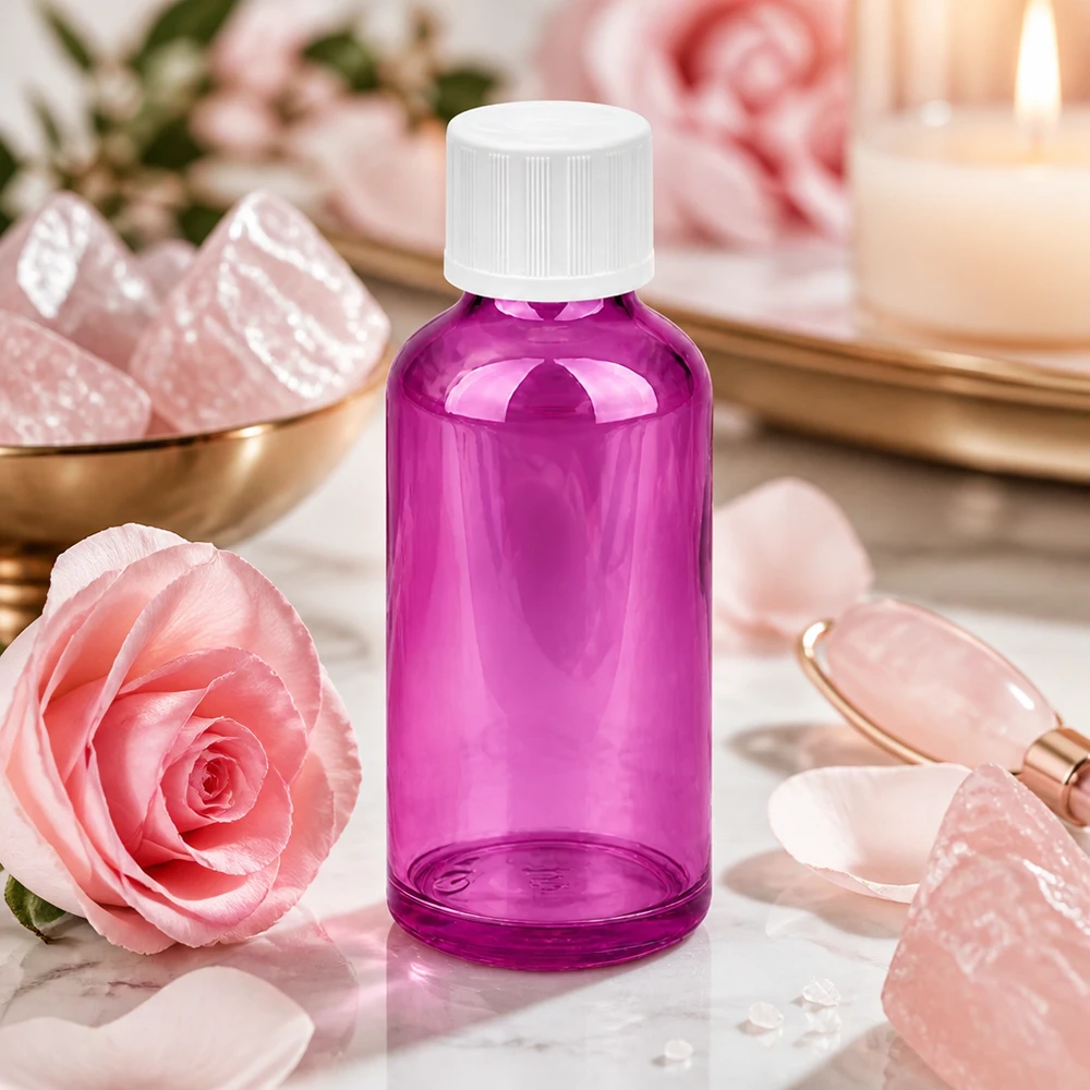 Flacone contagocce da 50 ml 1,2 mm bianco Standard Child-resistant PurpleLine.UT18/50 Piccolo flacone contagocce viola da 50 ml con design ergonomico e affidabile tappo a prova di bambino