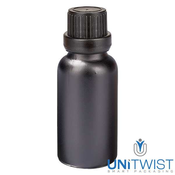 Flacone contagocce da 20 ml 2 mm OV NeroL. UT18/20 Flacone contagocce da 20 ml 2 mm OV NeroL. UT18/20