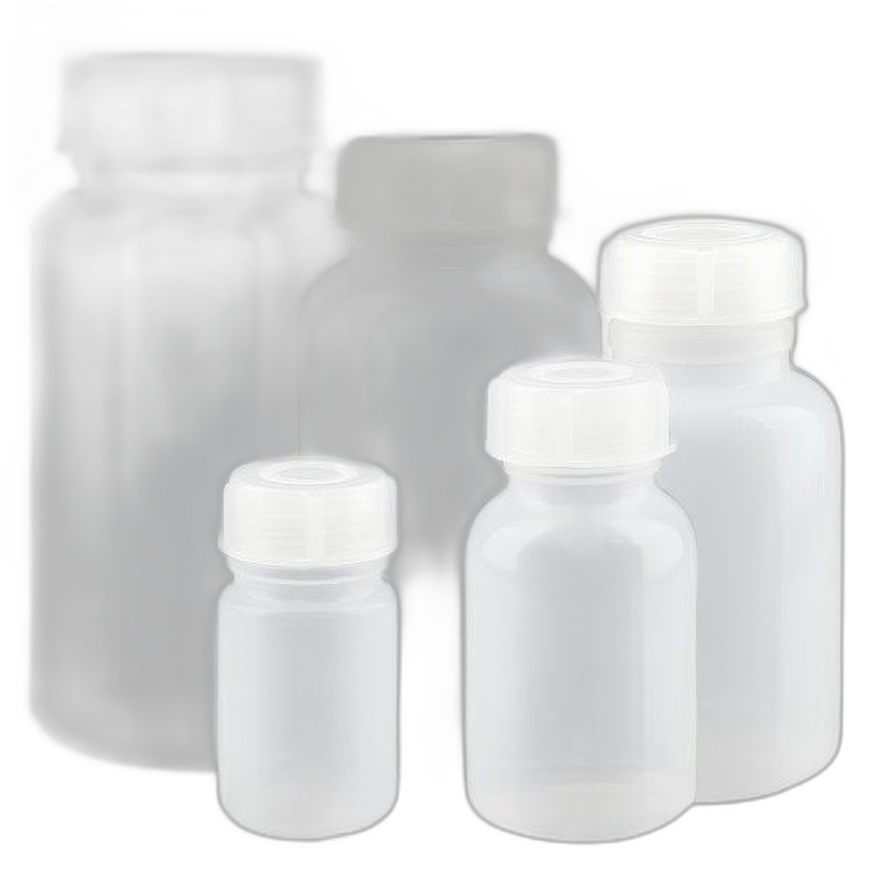 Bouteilles de laboratoire à col large avec bouchon
