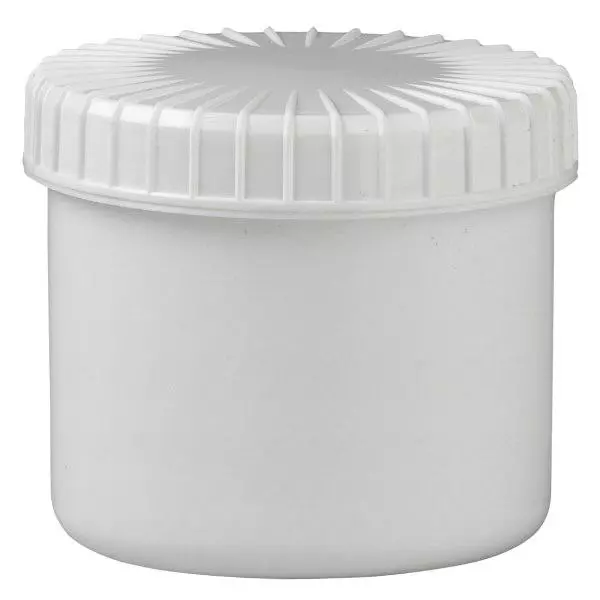 weiße Schraubdose 135 ml mit gerilltem Deckel