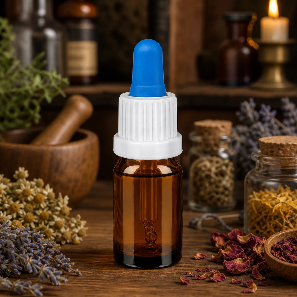 Flacone per pipetta di alta qualità da 5 ml in vetro ambrato protetto dai raggi UV con tappo contagocce ergonomico